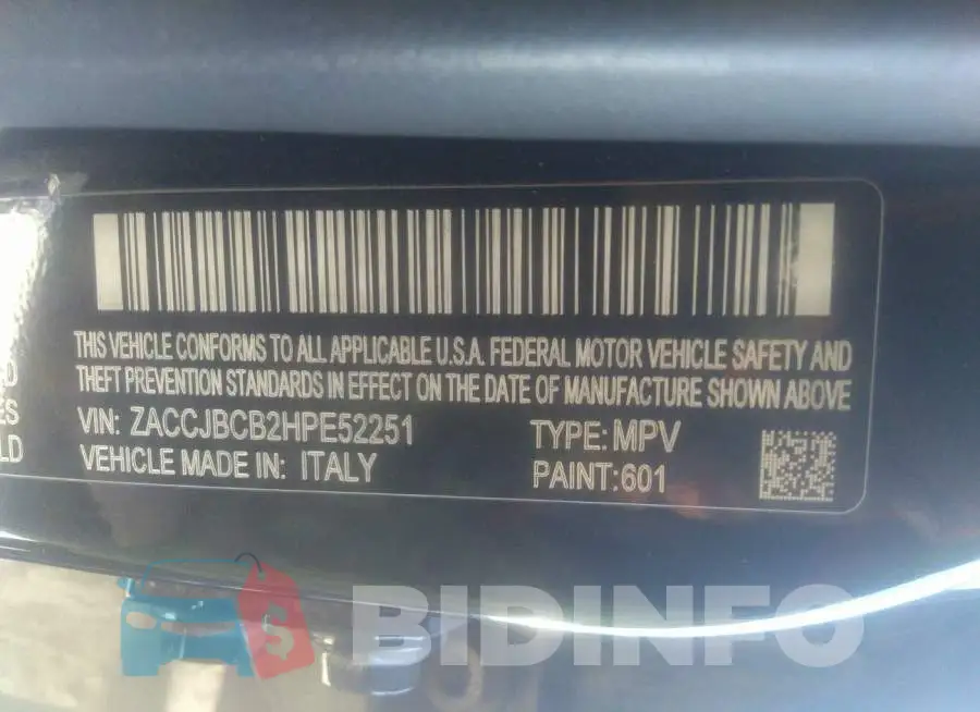 ZACCJBCB2HPE52251 Photo# 9