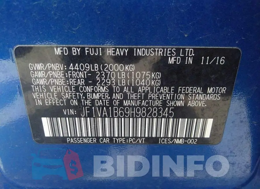 JF1VA1B69H9828345 Photo# 9