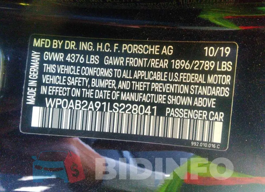 WP0AB2A91LS228041 Photo# 9