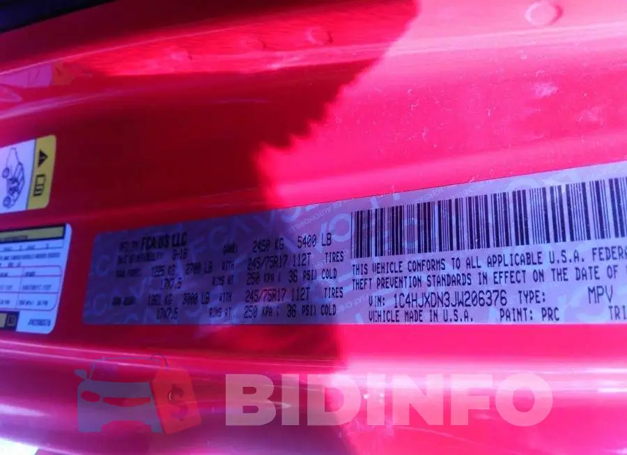1C4HJXDN3JW206376 Photo# 9