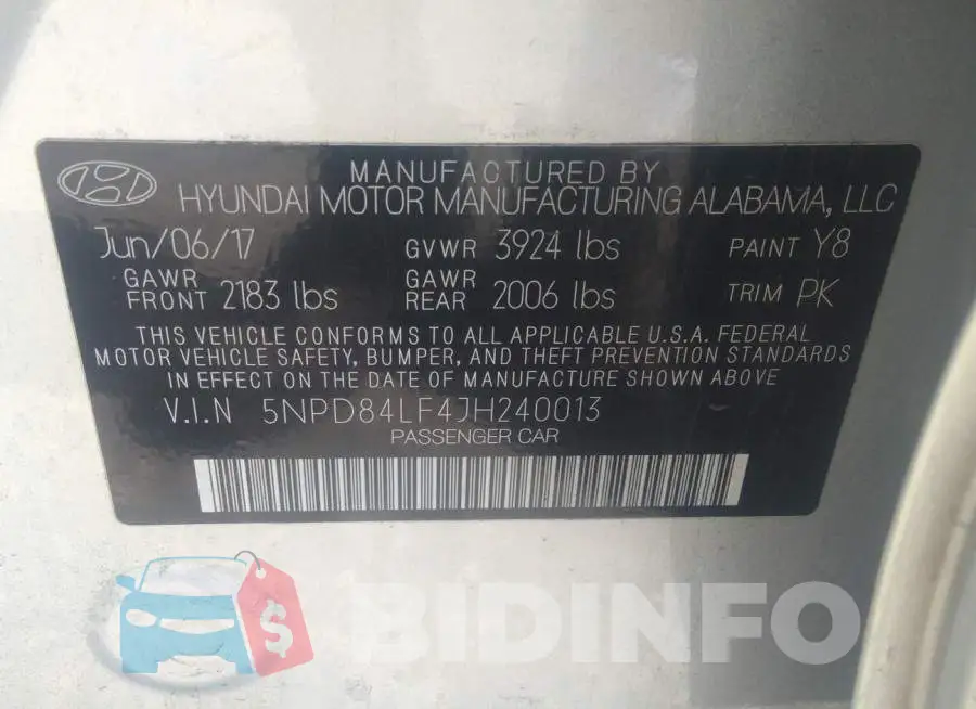 5NPD84LF4JH240013 Photo# 9