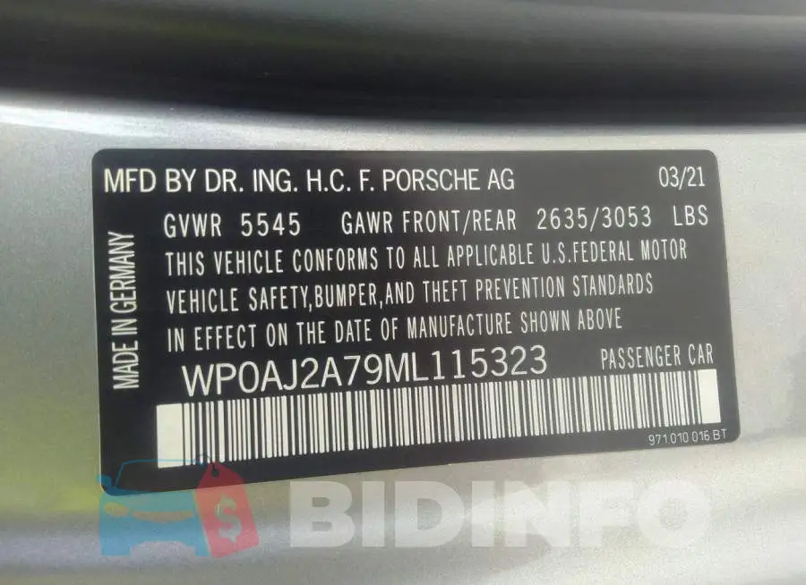 WP0AJ2A79ML115323 Photo# 9