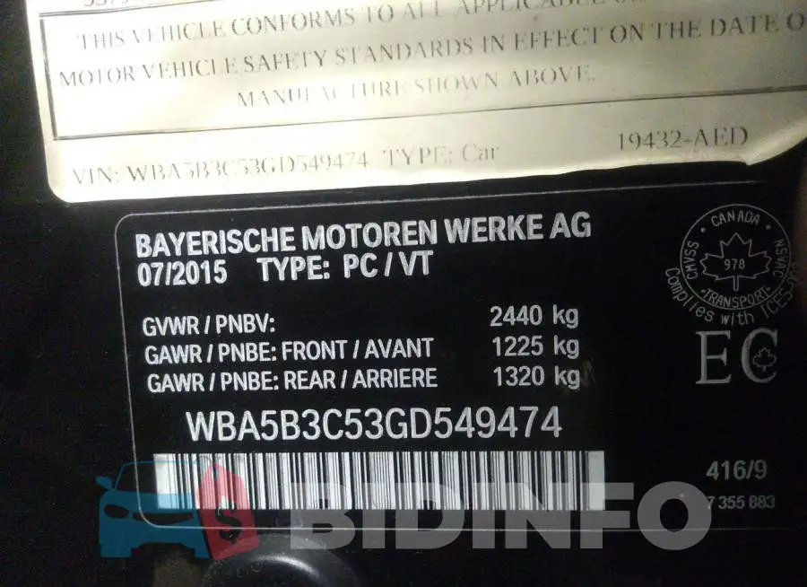 WBA5B3C53GD549474 Photo# 9
