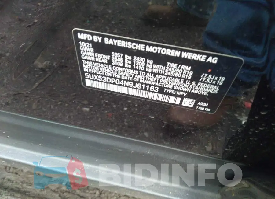5UX53DP04N9J81163 Photo# 9