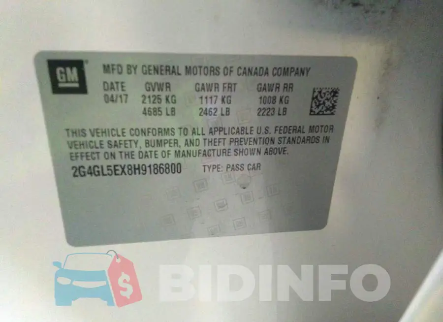 2G4GL5EX8H9186800 Photo# 9
