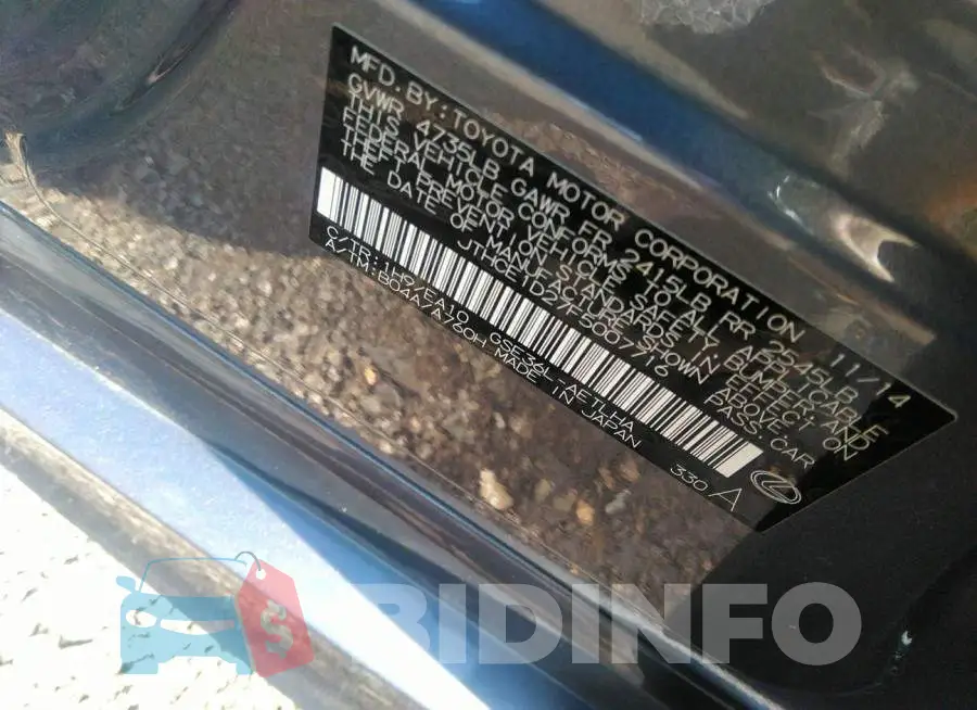 JTHCE1D27F5007716 Photo# 9