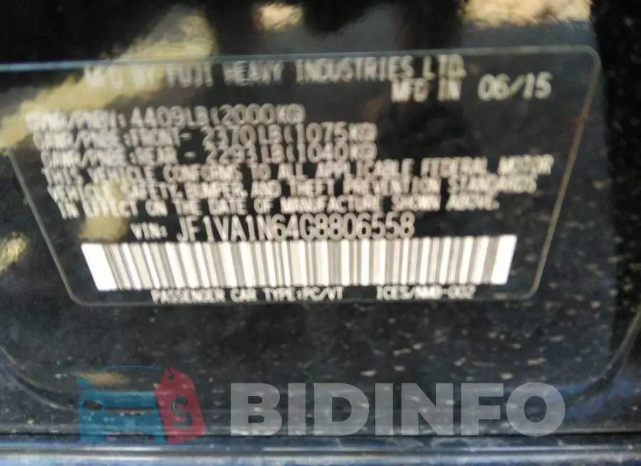 JF1VA1N64G8806558 Photo# 9