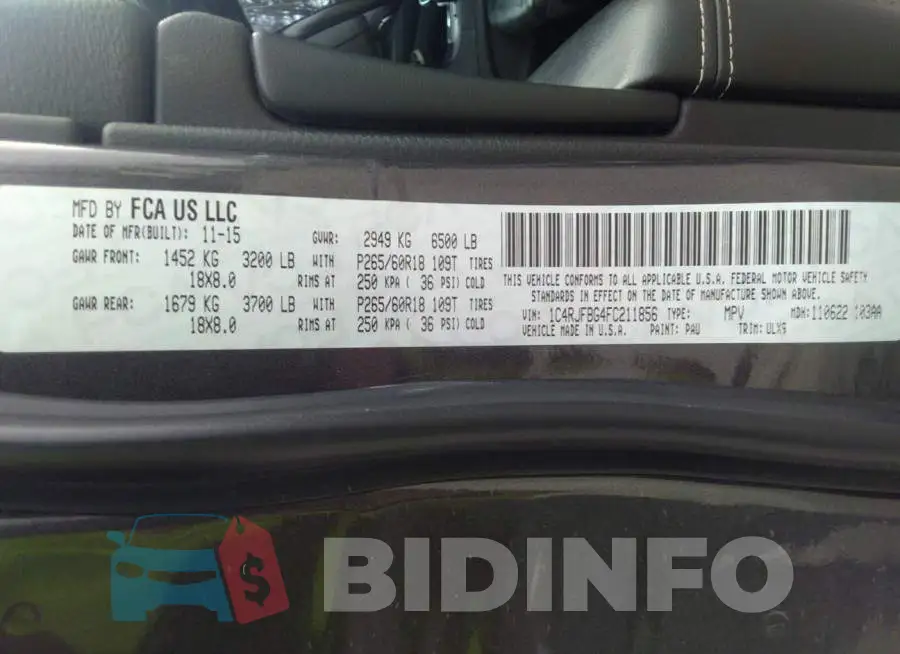 1C4RJFBG4FC211856 Photo# 9