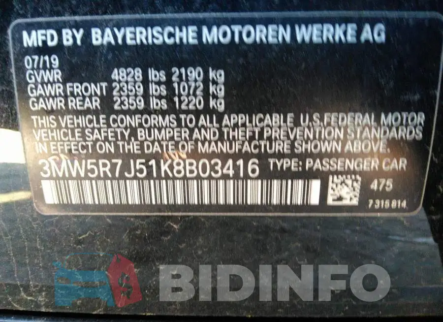 3MW5R7J51K8B03416 Photo# 9