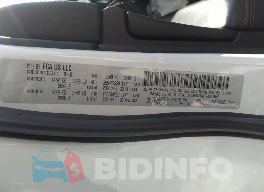 1C4RJFBG3HC633278 Photo# 9