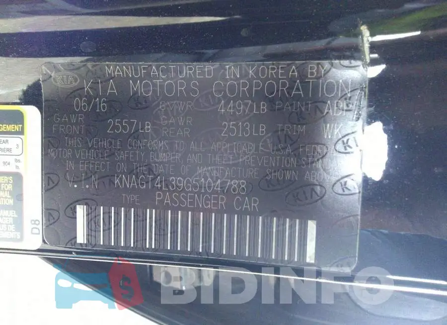 KNAGT4L39G5104788 Photo# 9