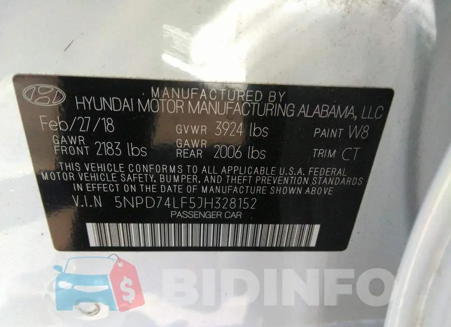5NPD74LF5JH328152 Photo# 9