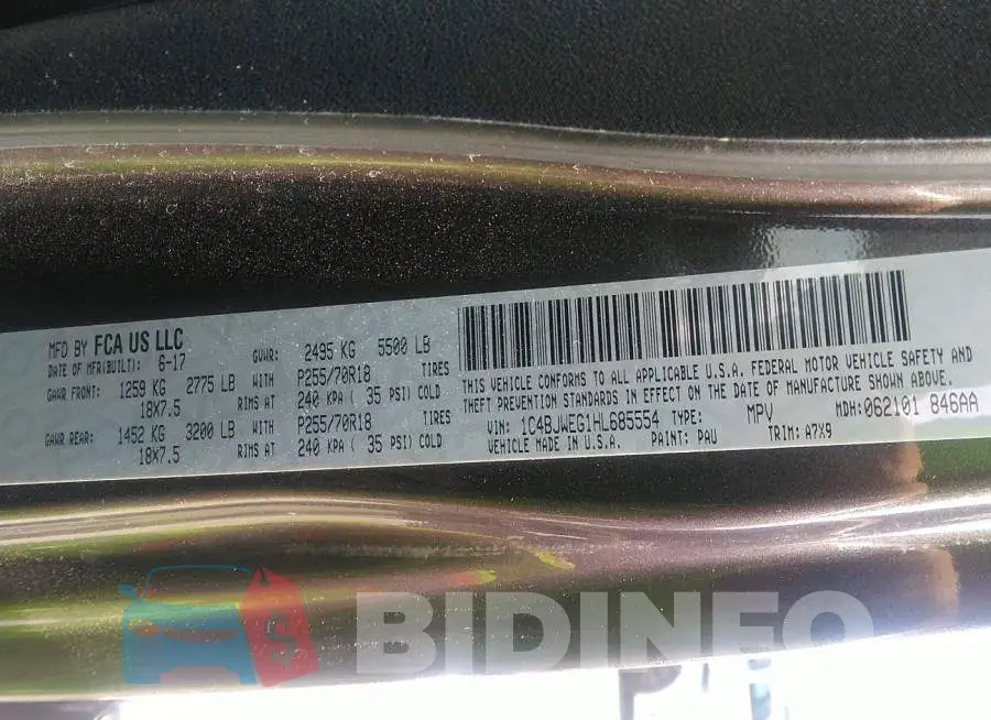 1C4BJWEG1HL685554 Photo# 9