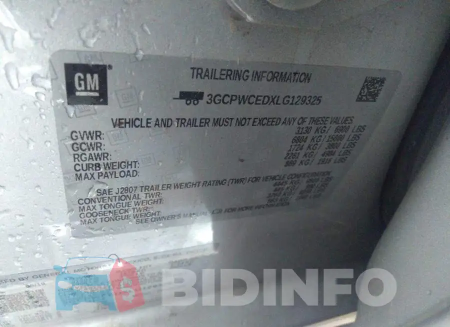 3GCPWCEDXLG129325 Photo# 9