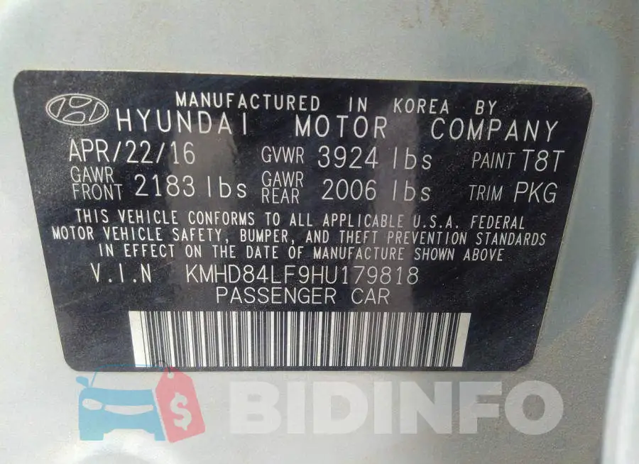 KMHD84LF9HU179818 Photo# 9