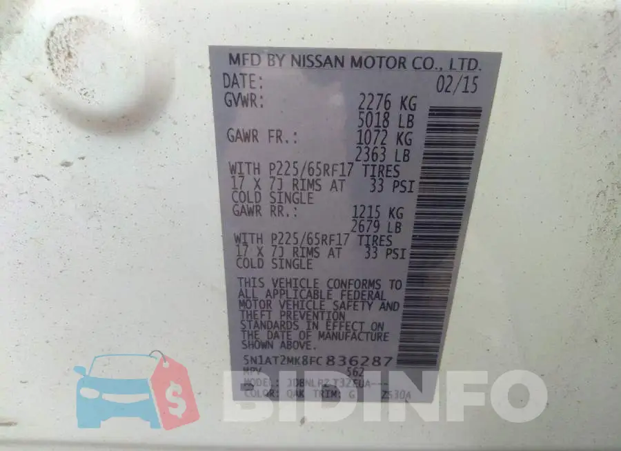 5N1AT2MK8FC836287 Photo# 9