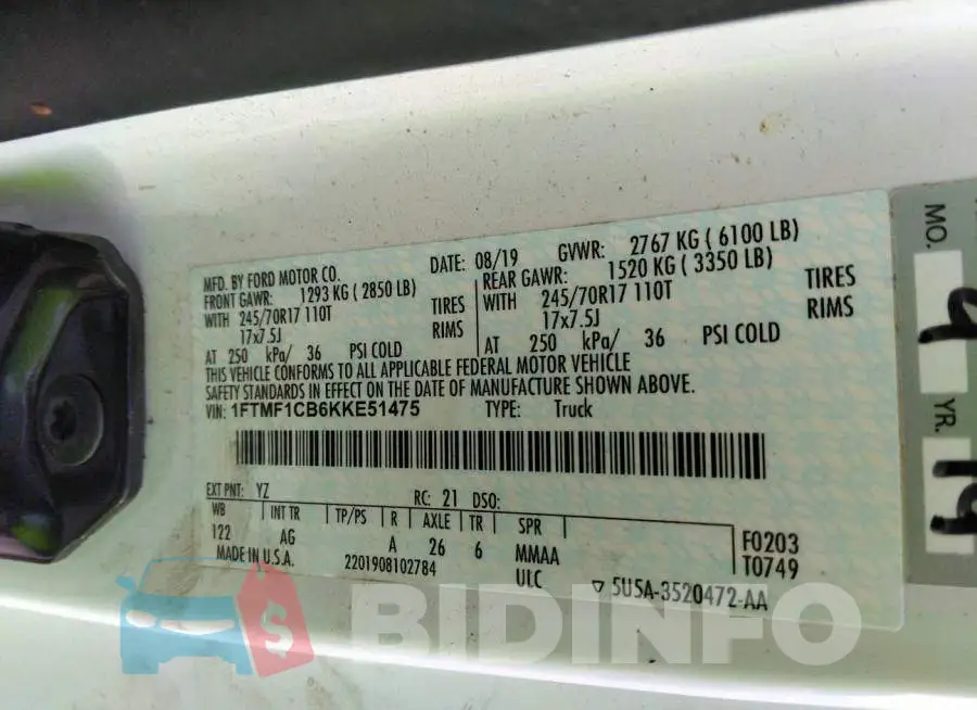 1FTMF1CB6KKE51475 Photo# 9