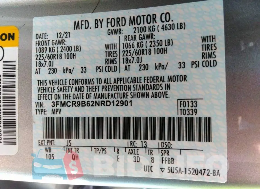 3FMCR9B62NRD12901 Photo# 9