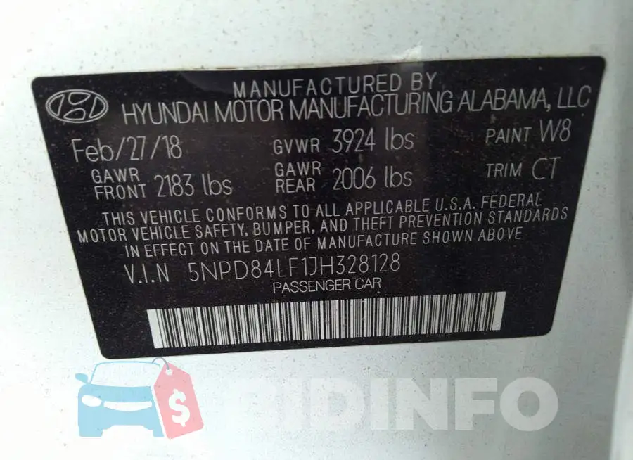 5NPD84LF1JH328128 Photo# 9