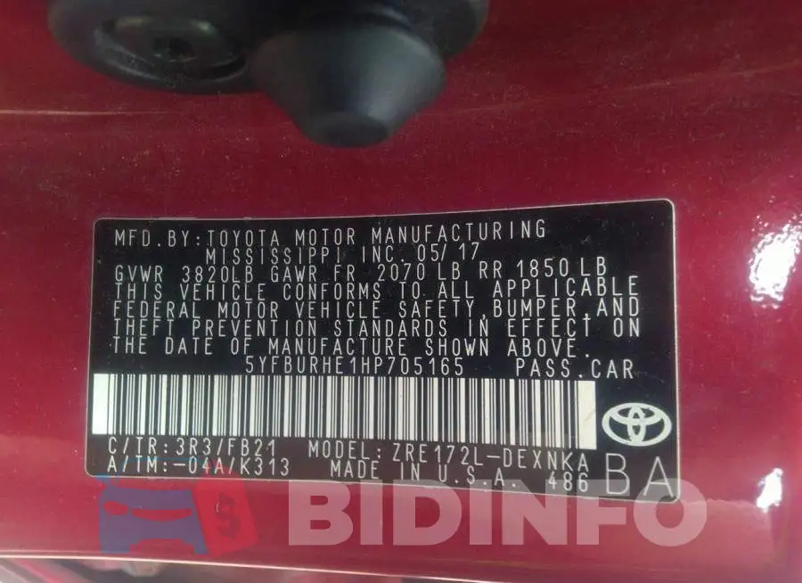 5YFBURHE1HP705165 Photo# 9