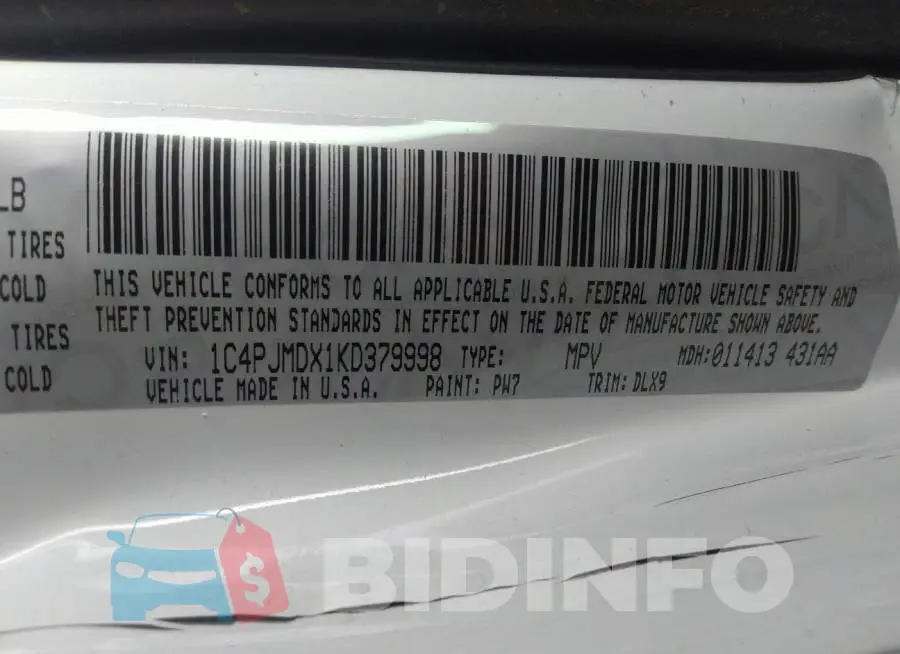 1C4PJMDX1KD379998 Photo# 9