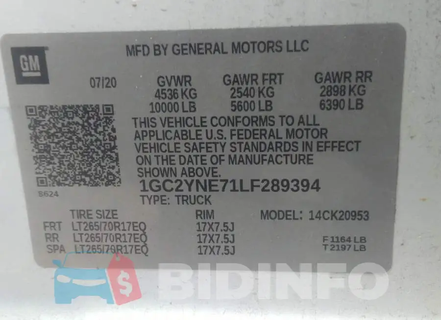 1GC2YNE71LF289394 Photo# 9