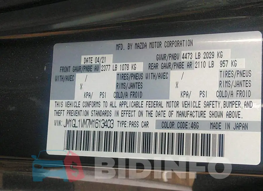 JM1GL1VM7M1613403 Photo# 9