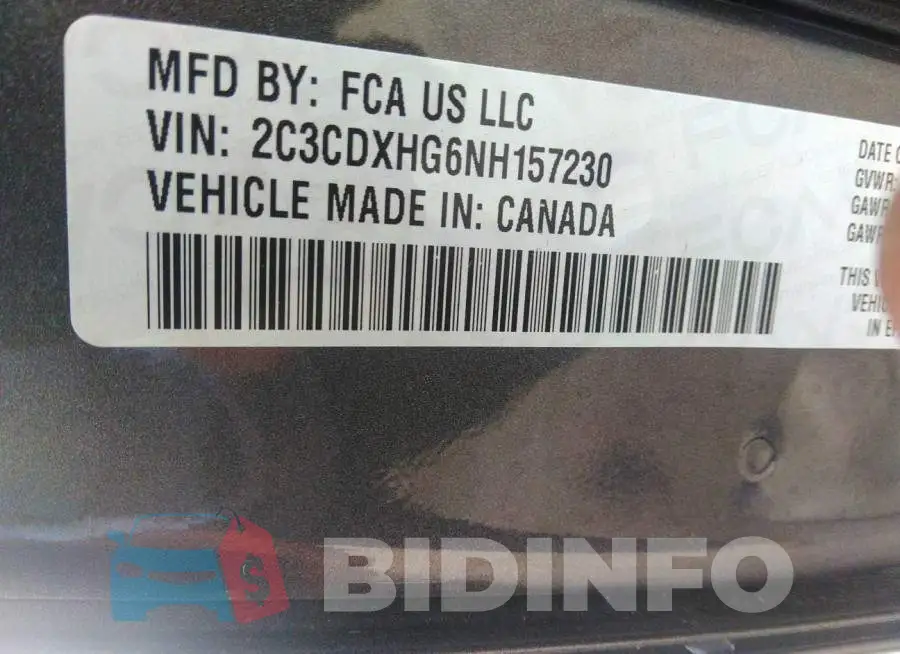 2C3CDXHG6NH157230 Photo# 9