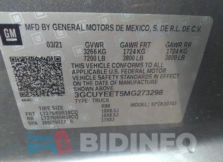 3GCUYEET5MG273298 Photo# 9