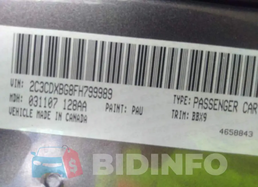 2C3CDXBG8FH799989 Photo# 9