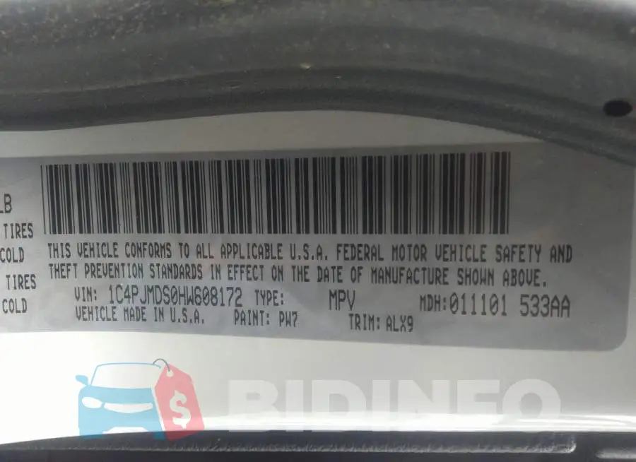 1C4PJMDS0HW608172 Photo# 9