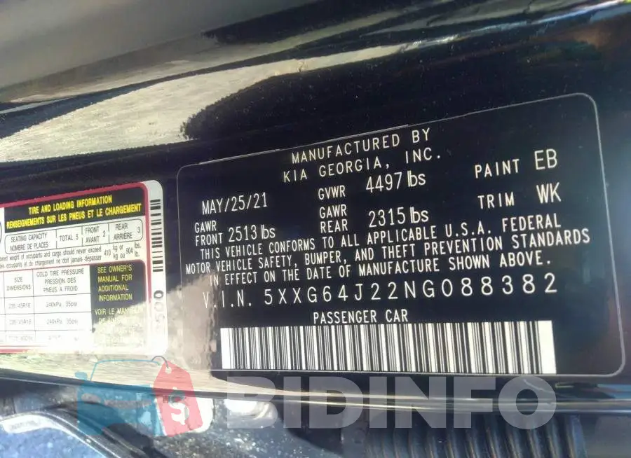 5XXG64J22NG088382 Photo# 9