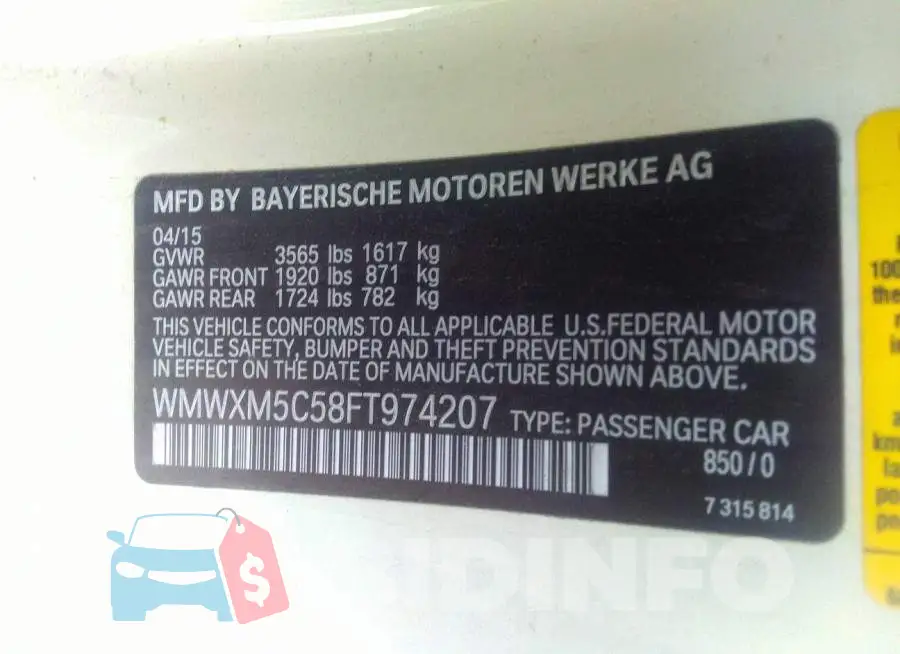 WMWXM5C58FT974207 Photo# 9