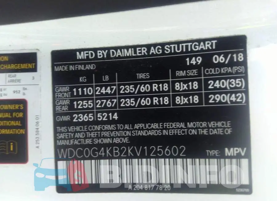WDC0G4KB2KV125602 Photo# 9
