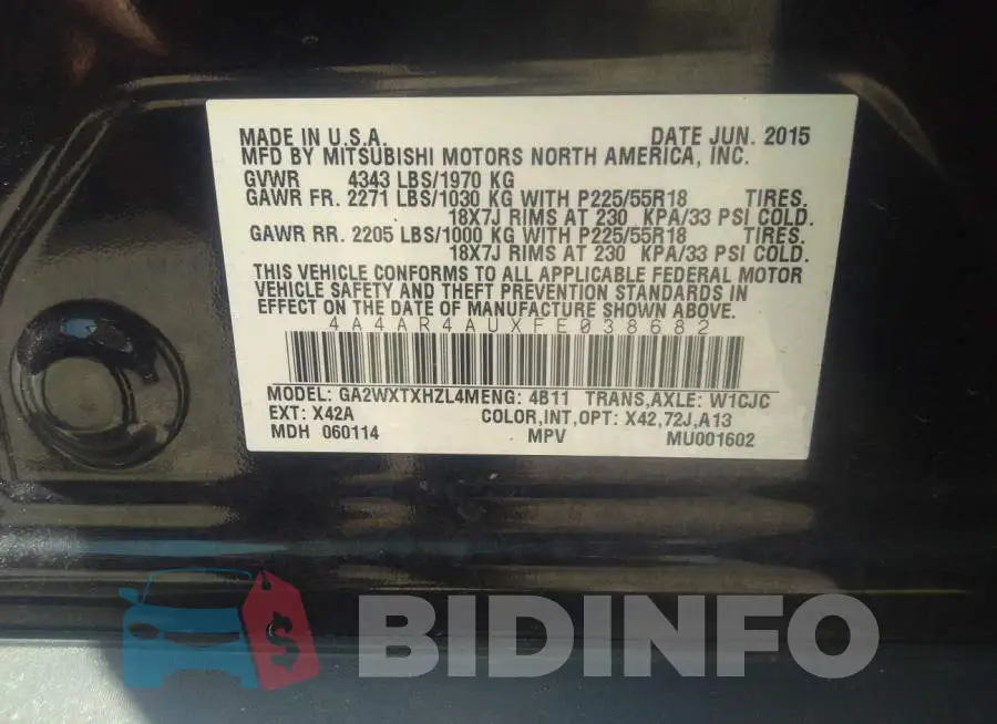 4A4AR4AUXFE038682 Photo# 9