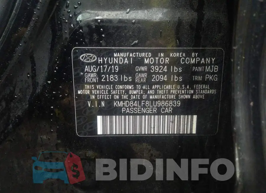KMHD84LF8LU986839 Photo# 9