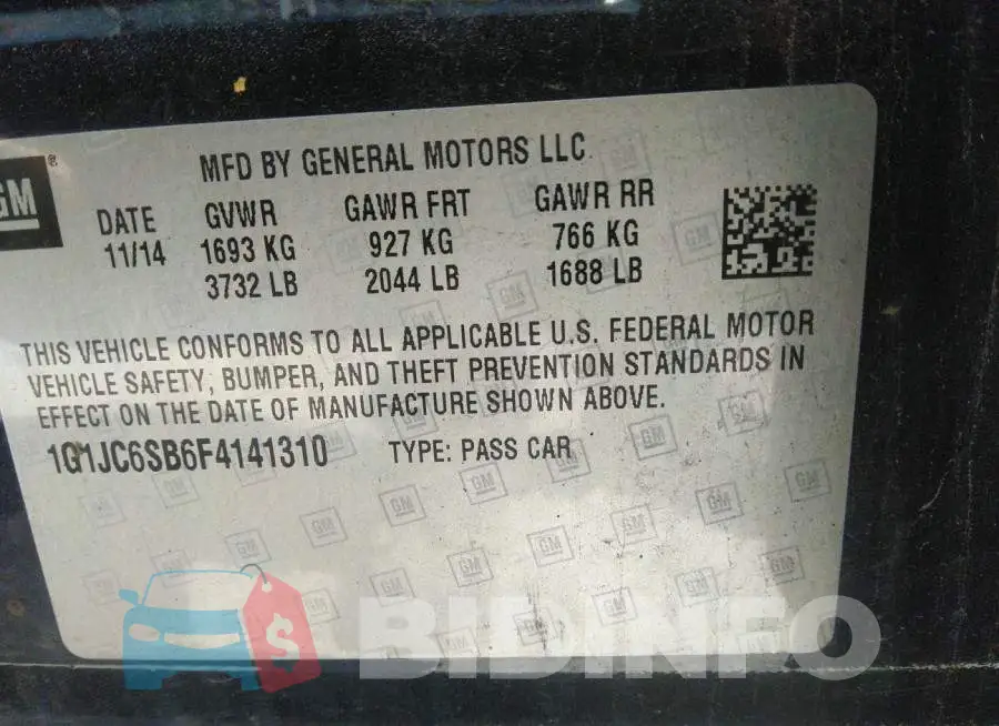 1G1JC6SB6F4141310 Photo# 9