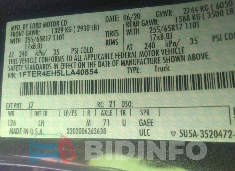 1FTER4EH5LLA40854 Photo# 9