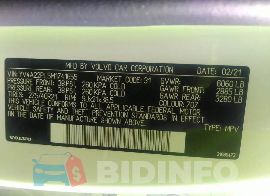 YV4A22PL5M1741655 Photo# 9