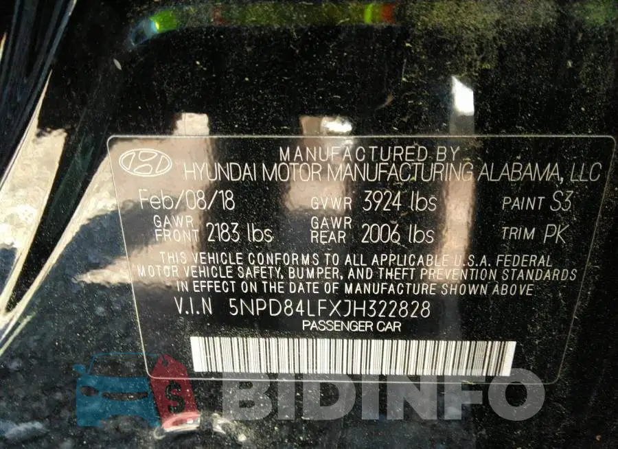 5NPD84LFXJH322828 Photo# 9