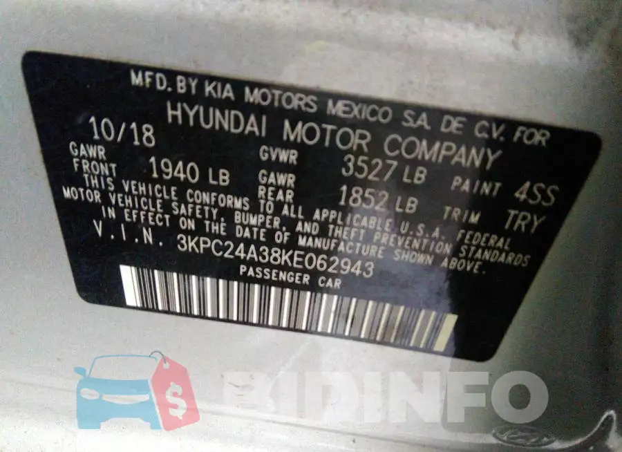 3KPC24A38KE062943 Photo# 9
