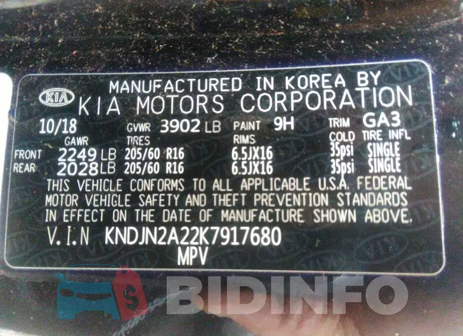 KNDJN2A22K7917680 Photo# 9