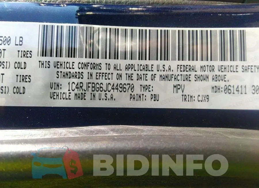 1C4RJFBG6JC449670 Photo# 9