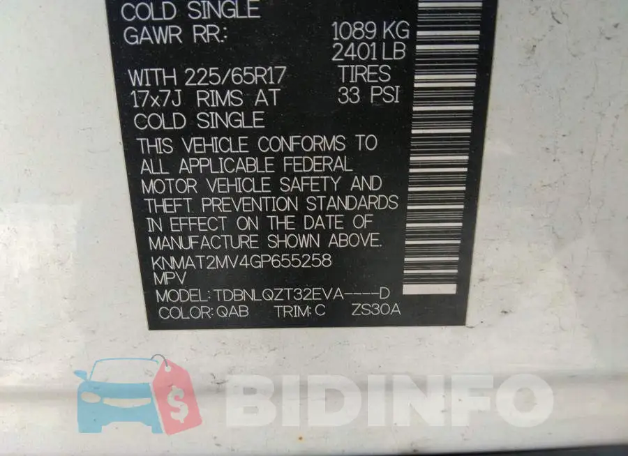 KNMAT2MV4GP655258 Photo# 9