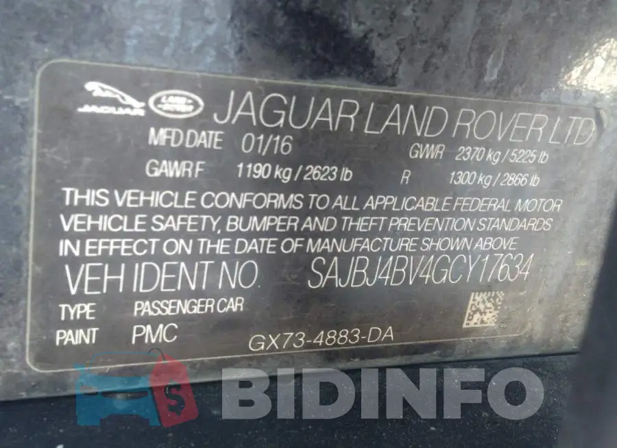 SAJBJ4BV4GCY17634 Photo# 9