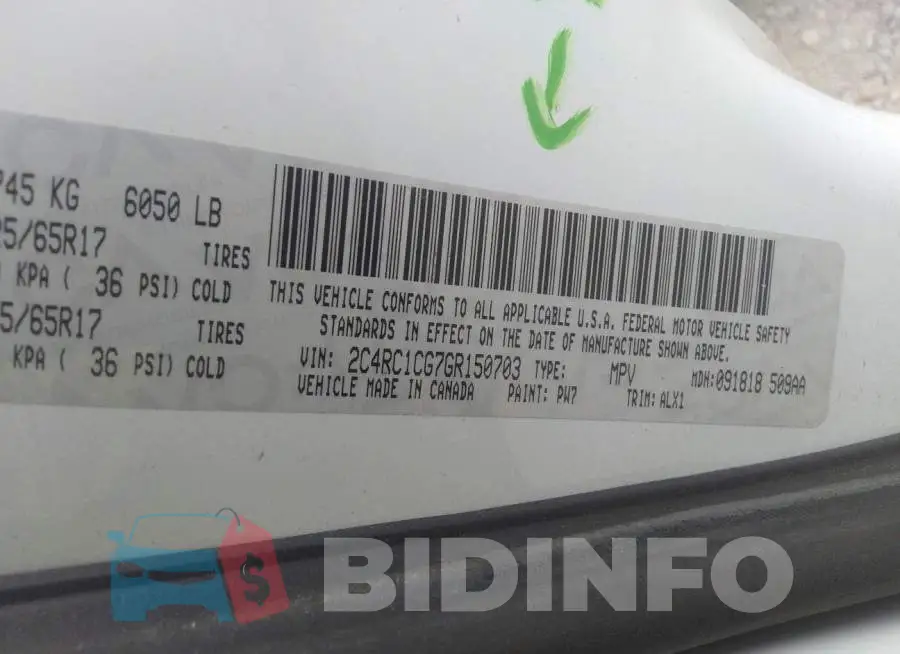 2C4RC1CG7GR150703 Photo# 9
