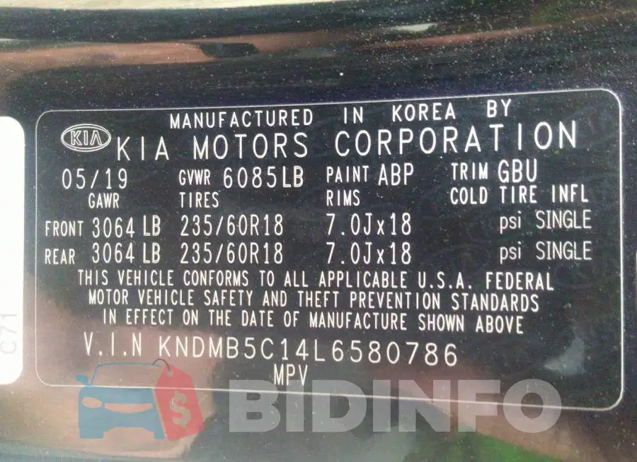 KNDMB5C14L6580786 Photo# 9