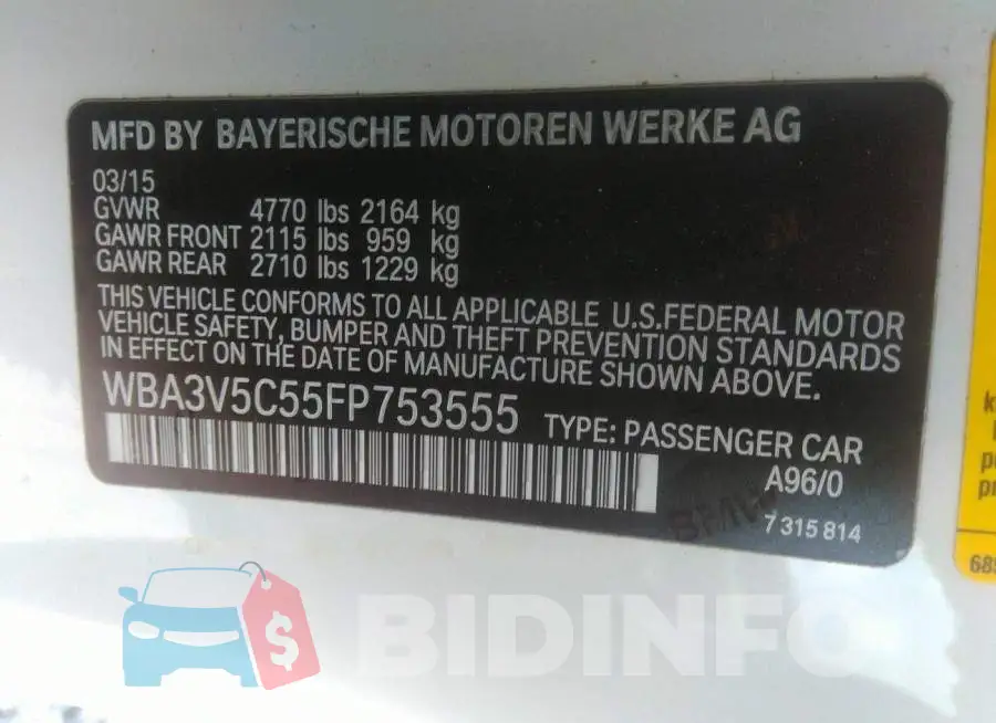WBA3V5C55FP753555 Photo# 9