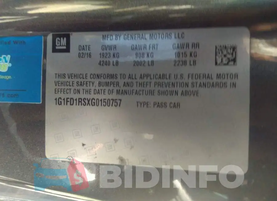 1G1FD1RSXG0150757 Photo# 9