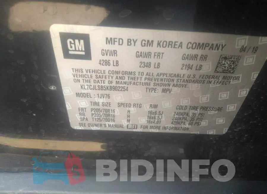 KL7CJLSB5KB902254 Photo# 9